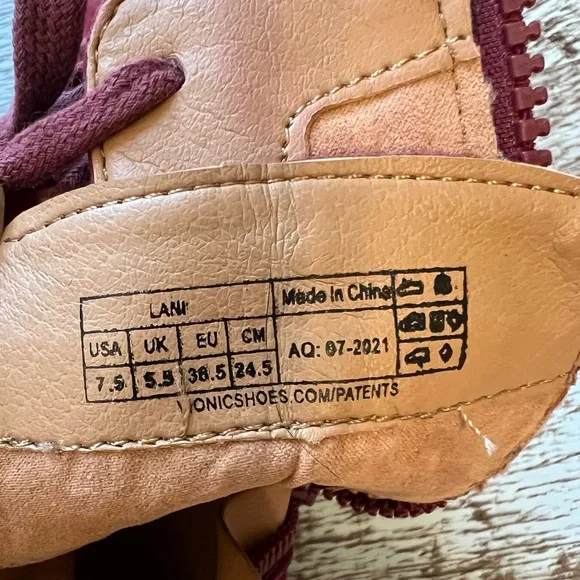 🔥 Vionic Lani Port ( Rich Burgundy) Suede Lace-Up Boots – Women’s 7.5 🔥 - Picture 3 of 7